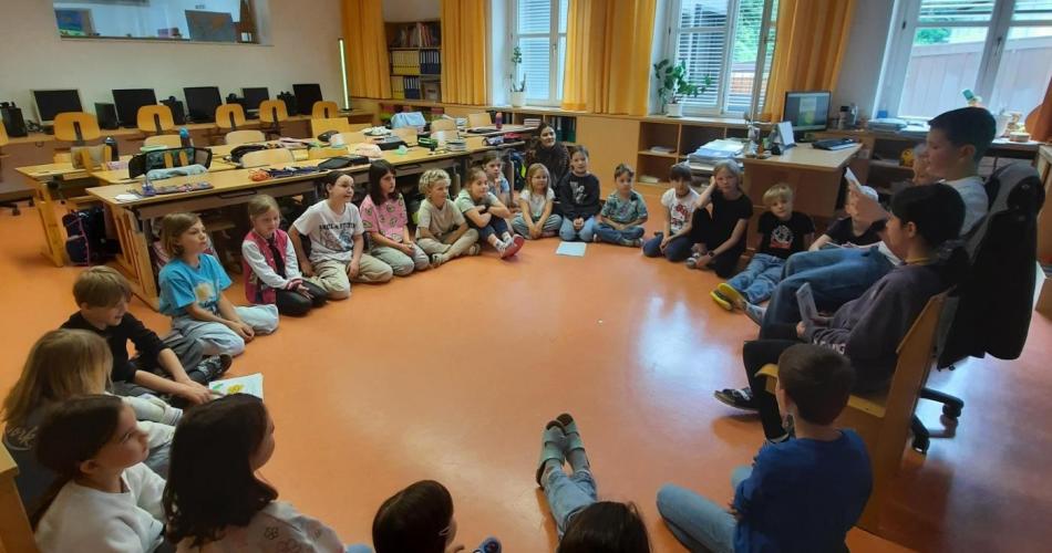 Vorleseaktion mit dem Kindergarten